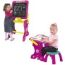 Mesa e Lousa Educativa - 2 em 1 - com Banquinho - Barbie - Fun