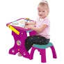 Mesa e Lousa Educativa - 2 em 1 - com Banquinho - Barbie - Fun