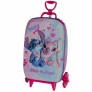 Mochila 3D de Rodinhas Infantil - Disney - Stitch e Angel - Maxtoy