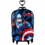 Mochila 3D de Rodinhas Infantil - Marvel Avengers - Capitão América - Maxtoy