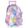 Mochila de Rodinha Infantil - Barbie Fada Holográfica - Rosa - Luxcel