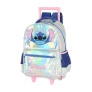 Mochila de Rodinha Infantil - Disney Stitch - Holográfica Prata - Luxcel