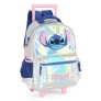 Mochila de Rodinha Infantil - Disney Stitch - Holográfica Prata - Luxcel