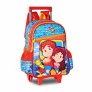 Mochila Infantil de Rodinhas - Maria Clara e JP - Vermelha - Clio Style