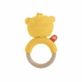 Mordedor para Bebê com Tecido - Bichinhos - Ursinho Tricotado - Amarelo - Fisher-Price