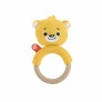 Mordedor para Bebê com Tecido - Bichinhos - Ursinho Tricotado - Amarelo - Fisher-Price