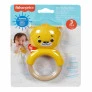 Mordedor para Bebê com Tecido - Bichinhos - Ursinho Tricotado - Amarelo - Fisher-Price