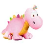 Pelúcia Infantil - 31 cm - Creck-Creck - Dinossauro Dino - Rosa - Anjos Baby