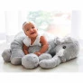 Pelúcia Infantil Almofada - 85 cm - Elefante Baby - G - Cinza - W.U. Bichos de Pelúcia