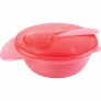 Pratinho Tigela - Bowl com Tampa e Colher - 300ml - Rosa - Buba