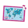 Quebra-Cabeça - 100 Peças - Madeira - Barbie - Mapa Mundi Travel - Xalingo