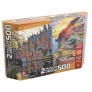 Quebra-Cabeça Duplo - Puzzle - 500 peças - Passeio Pela Europa - Bruges e Positano - Grow