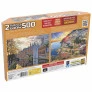 Quebra-Cabeça Duplo - Puzzle - 500 peças - Passeio Pela Europa - Bruges e Positano - Grow