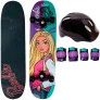 Skate com Kit Proteção - Barbie Teen - Girl Power - Fun Divirta-se