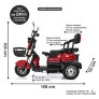 Triciclo Elétrico - Smart PAM - 800w Lithium - Vermelho - Plug and Move