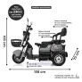 Triciclo Elétrico - Smart PAM - 800w Lithium - Vermelho - Plug and Move