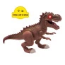 Figura Eletrônica - Tiranossauro Attack com Som e Luz - Marrom - Adijomar