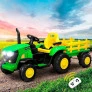 Trator Elétrico Infantil com Carreta - 12v - Verde - Zippy Toys