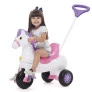 Triciclo Infantil Passeio e Pedal Cavalinho Potó - Rosa - Calesita com Haste Direcionável 1