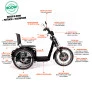 Triciclo Elétrico - Village PAM - 800w - Preto - Plug and Move