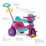 Triciclo Infantil Velobaby - Passeio e Pedal - Rosa - Bandeirante