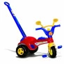 Triciclo Infantil com Empurrador Removível - Polícia - Azul - Cotiplás